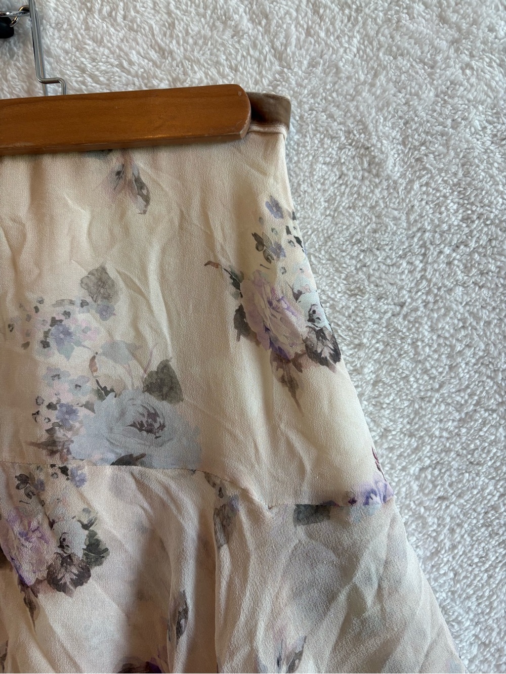 LoveShackFancy Alex Silk Floral Tiered Midi Skirt Size 0 - Picture 3 of 11